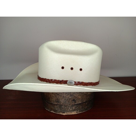 VTG Resistol Self Conforming 5 Star Shantung Panama Straw Cowboy Hat Size 7 EUC - Picture 1 of 8